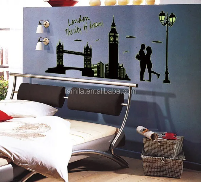 Home Decorative London Twin Bridge Night Glowing sticker