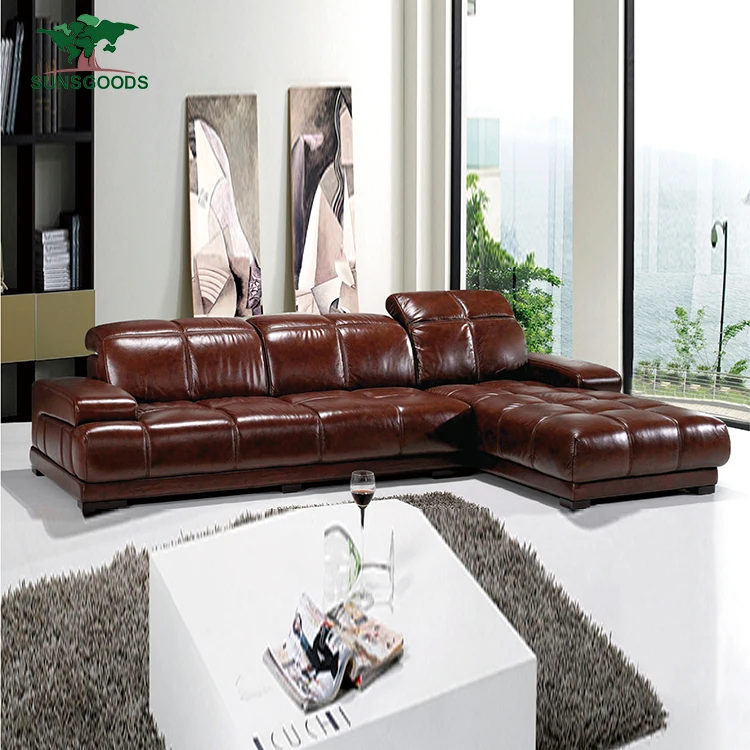 Wholesale Modern Fabric Small Corner Sofa Set, Italian Genuine Leather Corner Sofa Bed 615#
