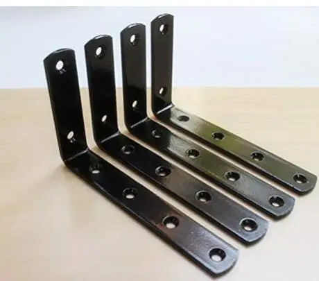 
Black Steel Heavy Duty L Corner Brace Joint Angle Bracket Shelf Bracket Wall Hanging with Screws Decorative Corner Brackets 