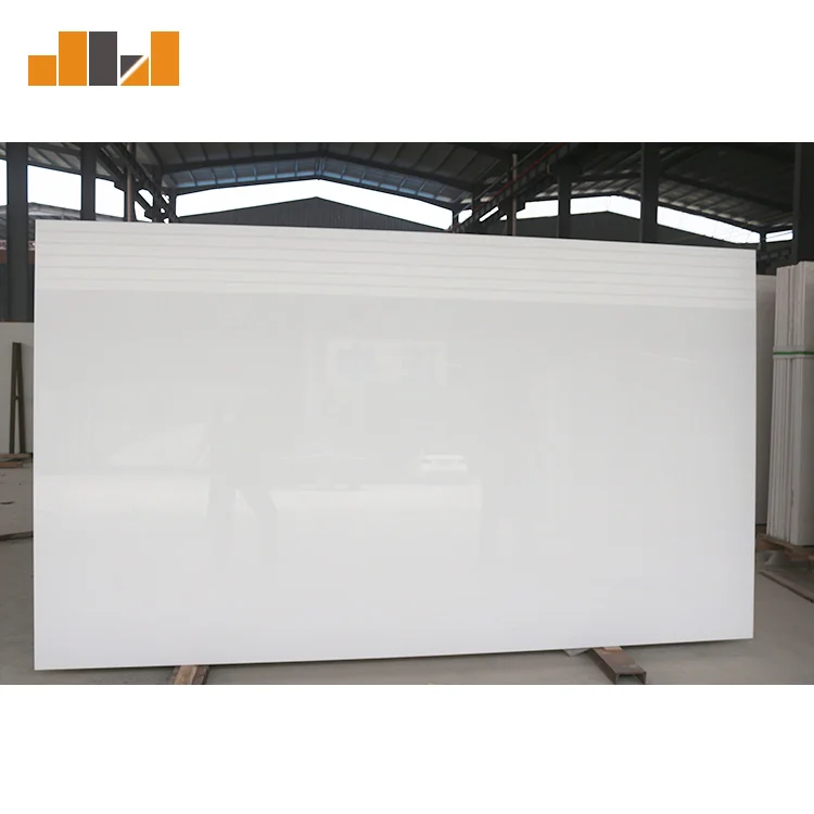 Factory supply heat resistant kitchen top artificial white marble nano glass