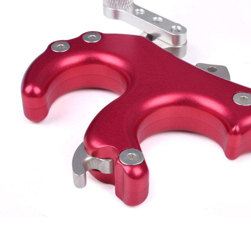 Elong 4 Finger Grip Caliper Release Aid Aluminum Alloy Red Release For Compound Bow Hunting