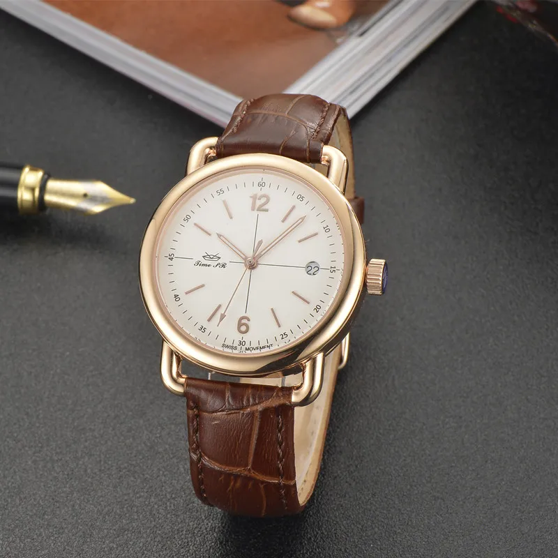 Auto date quartz oem movement wrist watch