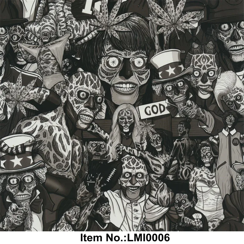 Hot Sale 40mm Skull Water Transfer Printing Film Transfer Large Parts Film Hydrographics Good Quality Dipping Film LMI0006