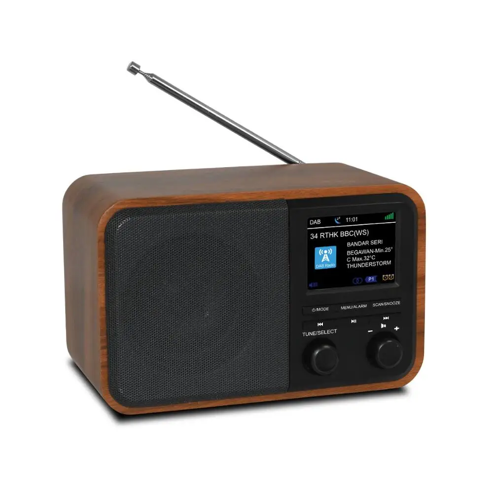 Перезаряжаемое деревянное устройство USB FM DAB радио