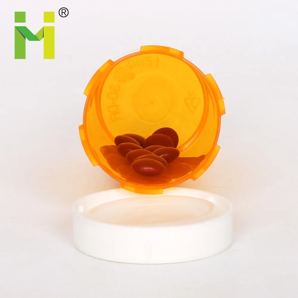 Plastic Child Resistant Push Down and Turn Vials