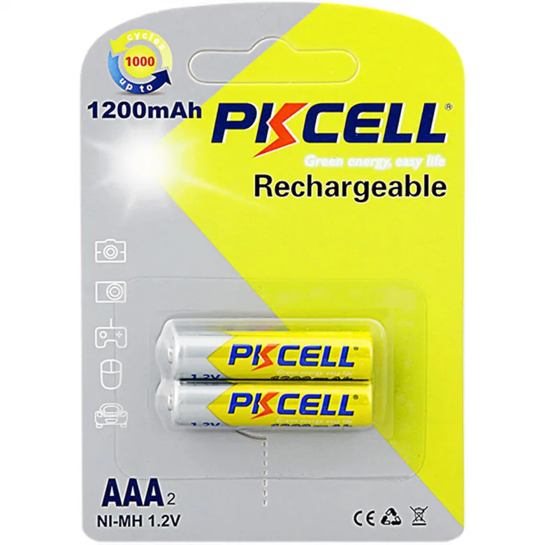 PKCELL 1.2V NiMH rechargeable battery AAA 1200mah