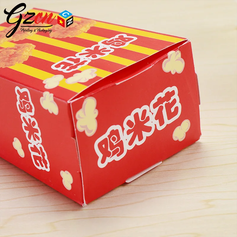 Customize Printing food packing Packaging Fried Popcorn chicken paper box
