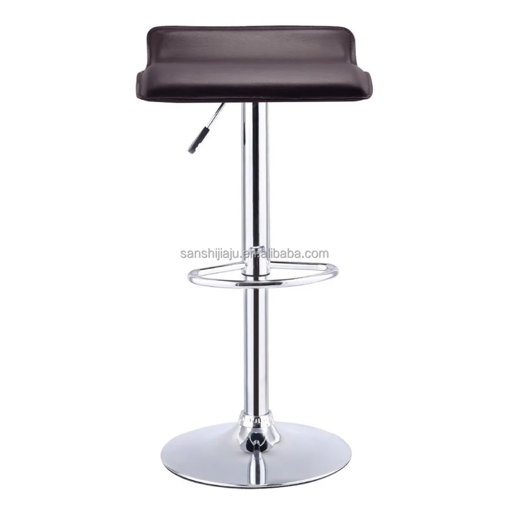 Vintage industrial Adjustable Height Barstool with Chrome Base