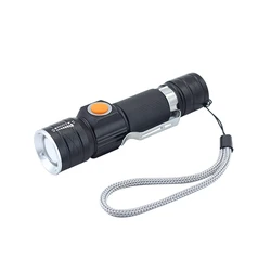 T6 Aluminum Pocket Bright Flashlight 18650 Led Mini USB Rechargeable Led Torch