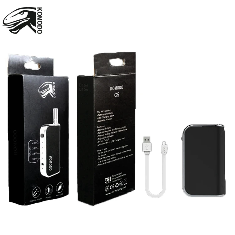 Preheat Box Mod Komodo C5 Vape Pen Mod 510 Thread Voltage Adjustable 400mAh Battery Capacity