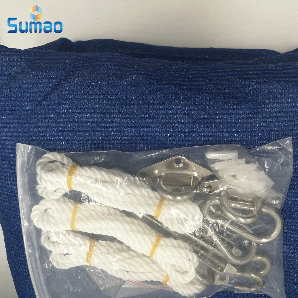 HDPE Outdoor with popular size 5x5x7 Sand Sun Shade Sail in stock packing in carrier bags