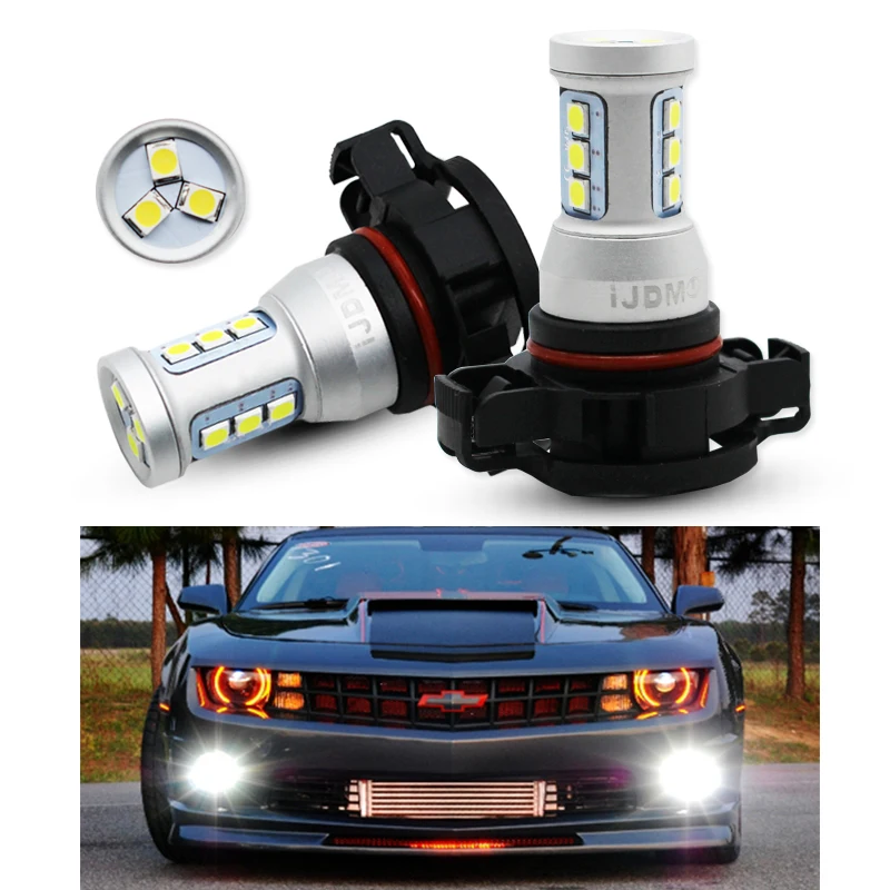 
6000K White Red Amber Car High Power H16 5202 LED Replacement Bulbs For Chevrolet Colorado Silverado 1500 GMC Canyon Fog Lights 