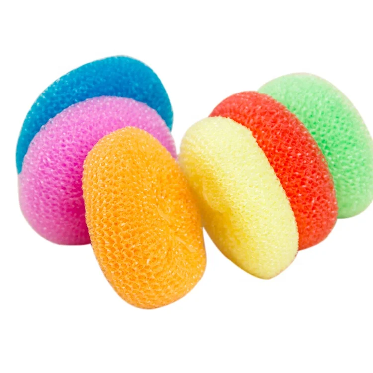Household Kitchen Cleaning Plastic Mesh Scourer Cleaning Ball