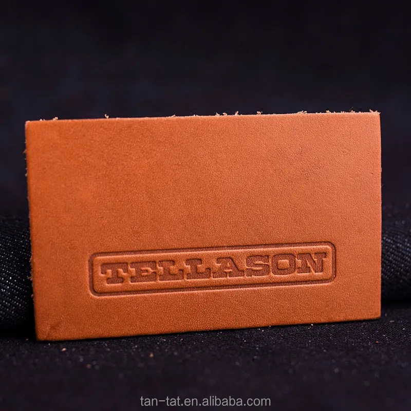 Black Genuine Hem Leather Label Tag for Jeans