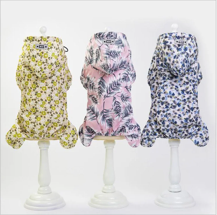 Fashion Floral Four Legs Pet Raincoat Dog Clothes