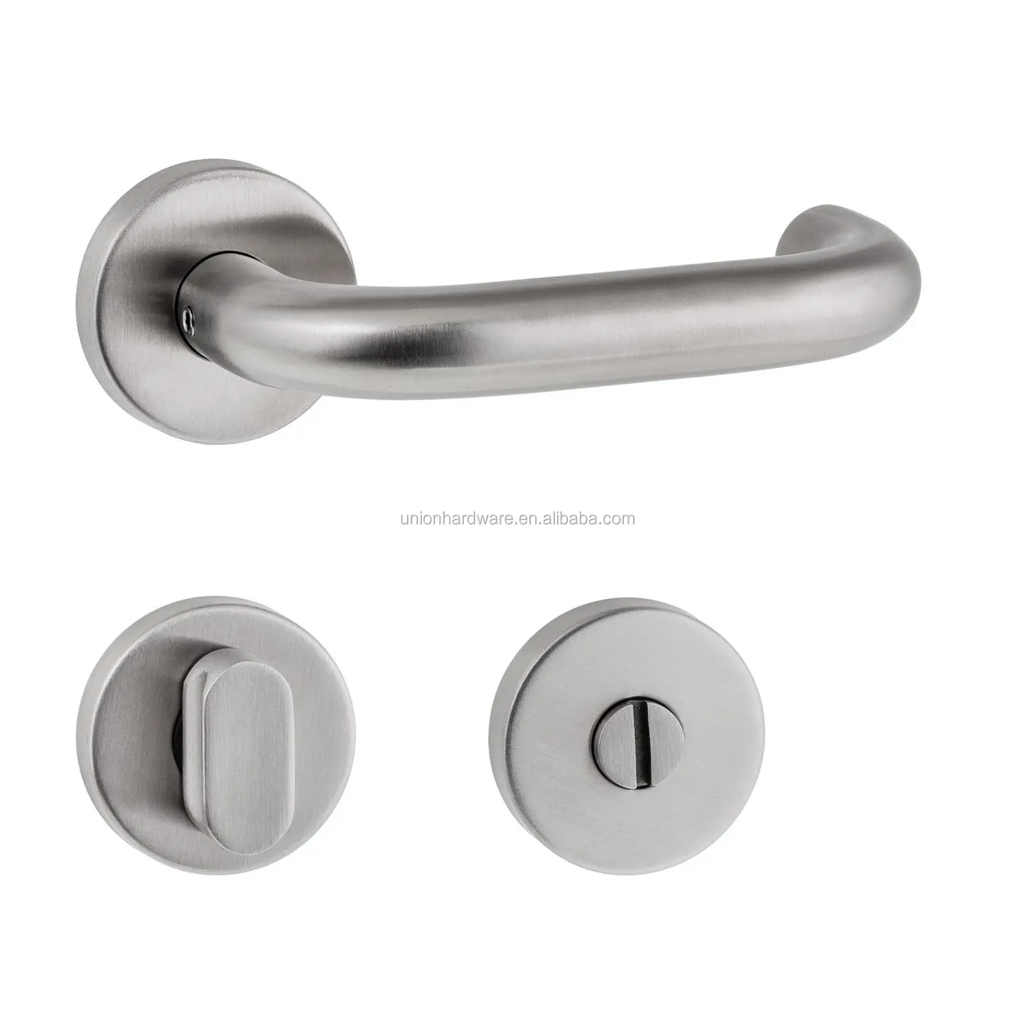 Modern L shape stainless steel door handle with escutcheon 16mm