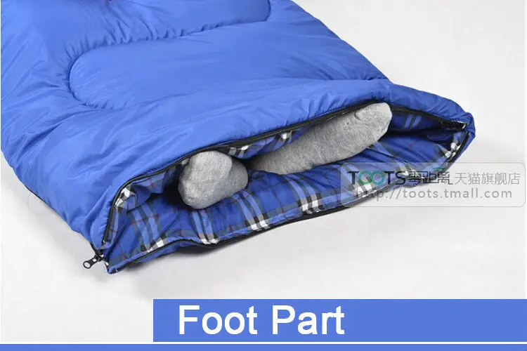 Hollow Fibre Splicing Double Sleeping Bag ,(185+30)x75cm 1.3kg / 1.6kg