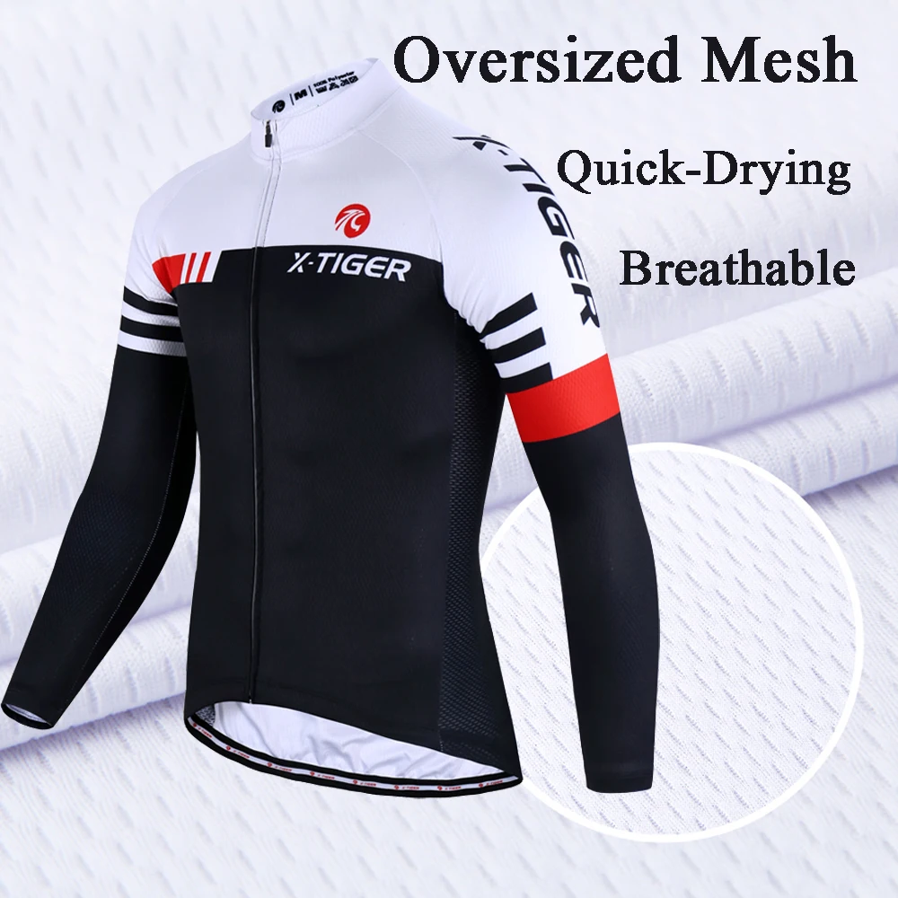 
X-TIGER Quick-Dry Cycling Jerseys Autumn Mountain Bicycle Cycling Clothing Breathable Sportswear Racing Bike Cycling Clothes 