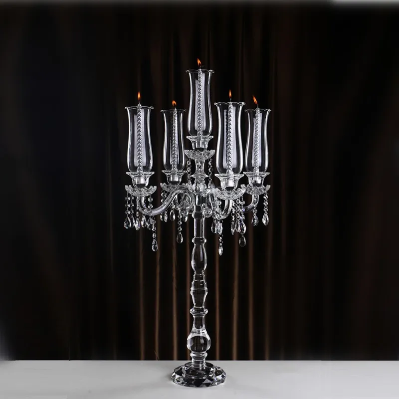 Wholesale crystal menorah candle holder candelabra 5 arms