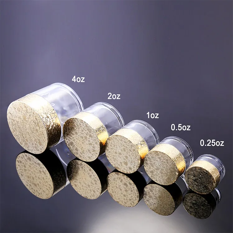 Custom Logo cylinder round small cosmetic acrylic nails powder jar container for acrylic powder and dipping powder