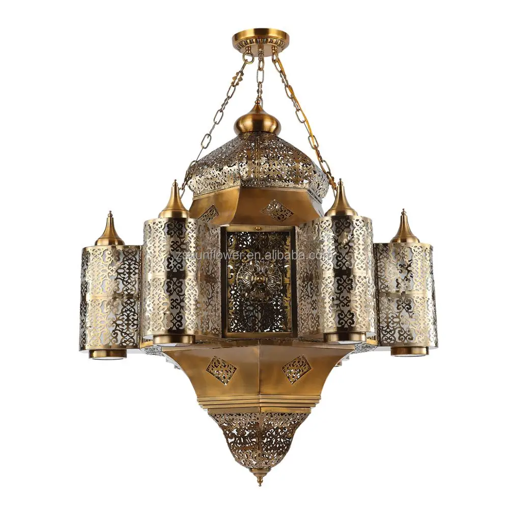 Arabian chandelier antique brass color islam pendant lighting