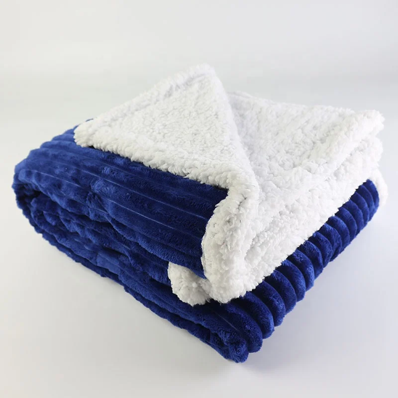 Super soft oversized 100% polyester plush red  velvet sherpa throw blanket black