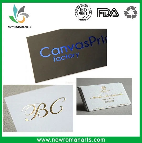 
Gold foil spot uv embossed business card, letterpress business card 