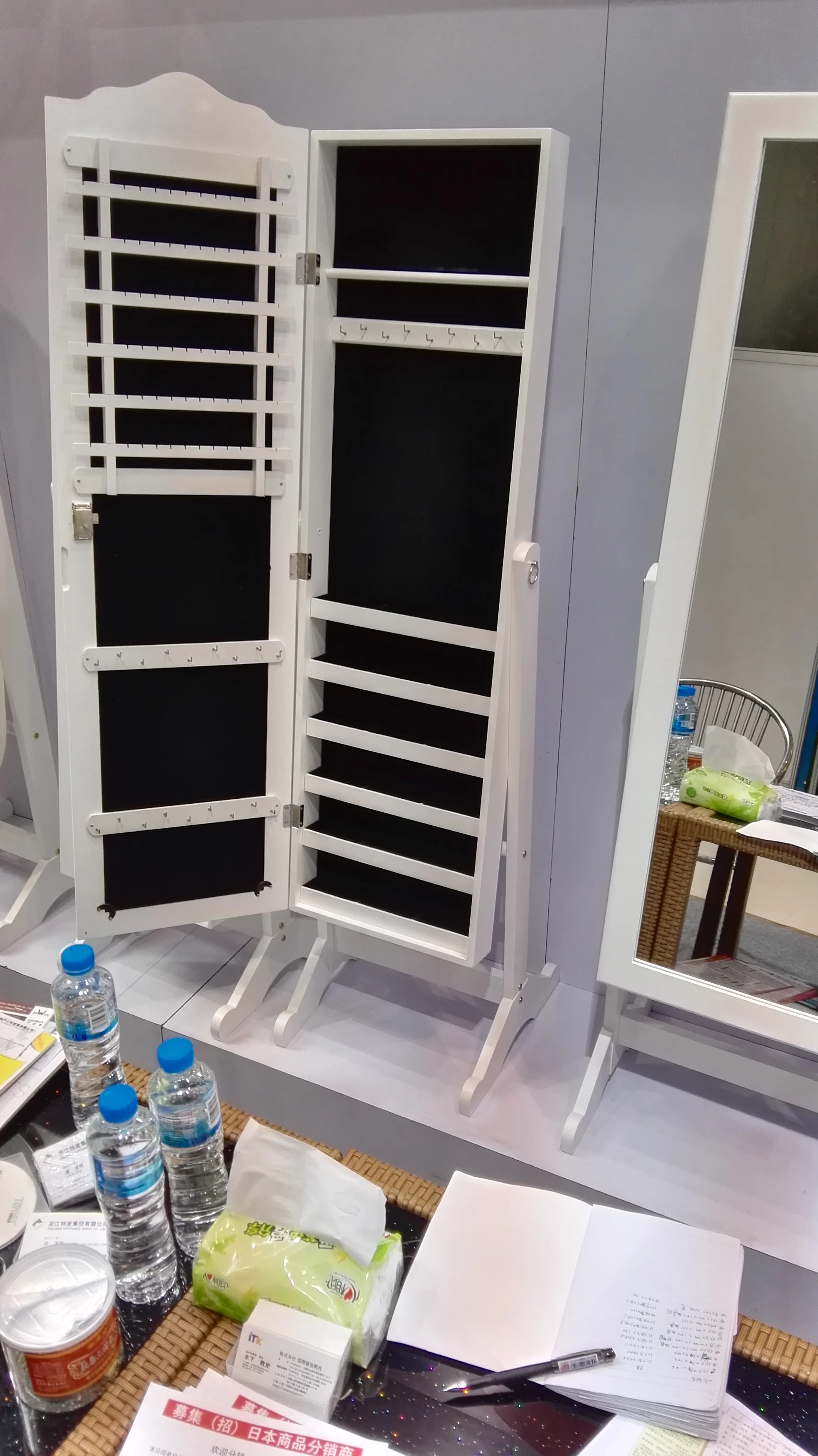 china wood bed room amoires hanging jewelry organizer with mirror