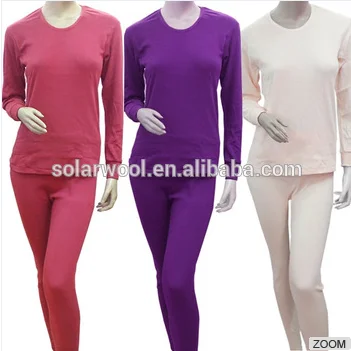 Winter long sleeves 100%  merino wool thermal underwear  baselayer