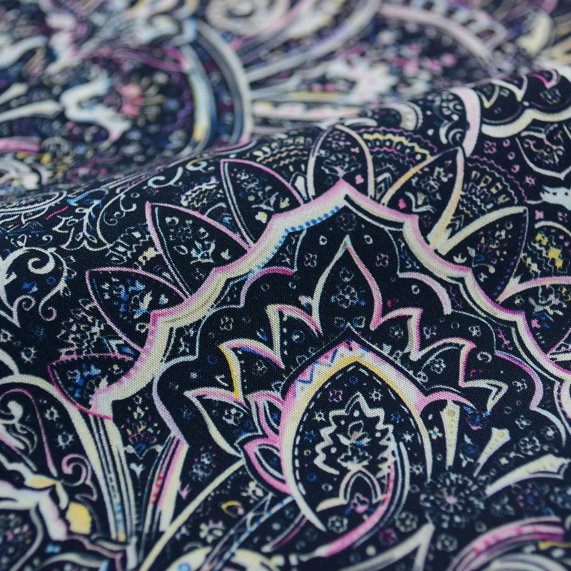 Skygen cheap natural organic cotton digital printed floral Canada custom printed muslin cloth fabric