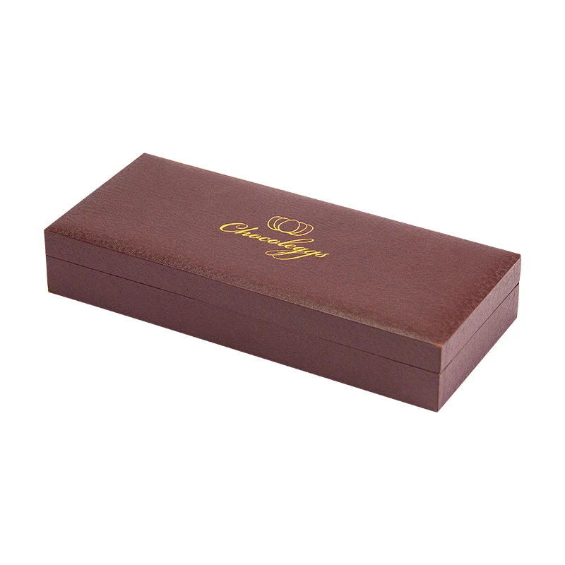 Fancy Leatherette wapped a wood box luxury Chocolate Gift Boxes Packaging