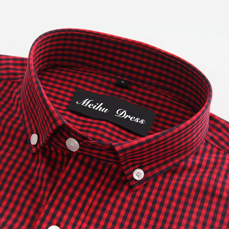 2022 Mens Fashion Button Up Down Shirts New Model Long Sleeve Plaid Shirts Shape Elegant Design Classic Style OEM Shirts For Men