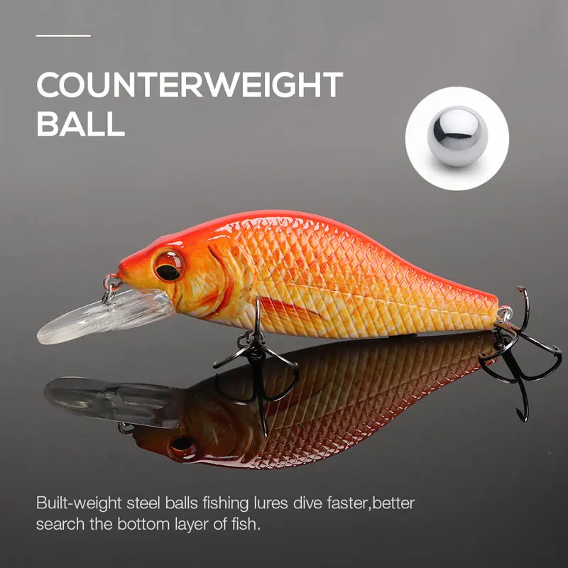 Fish accessories lifelike 3D eyes steel ball inside artificial jerkbait fishing lure custom hard minnow lures