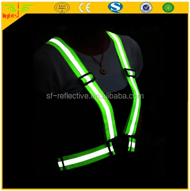 EN471 EN 13356 high elastic customized logo printed high visibility reflective working safety sleeveless vest strap manufacture