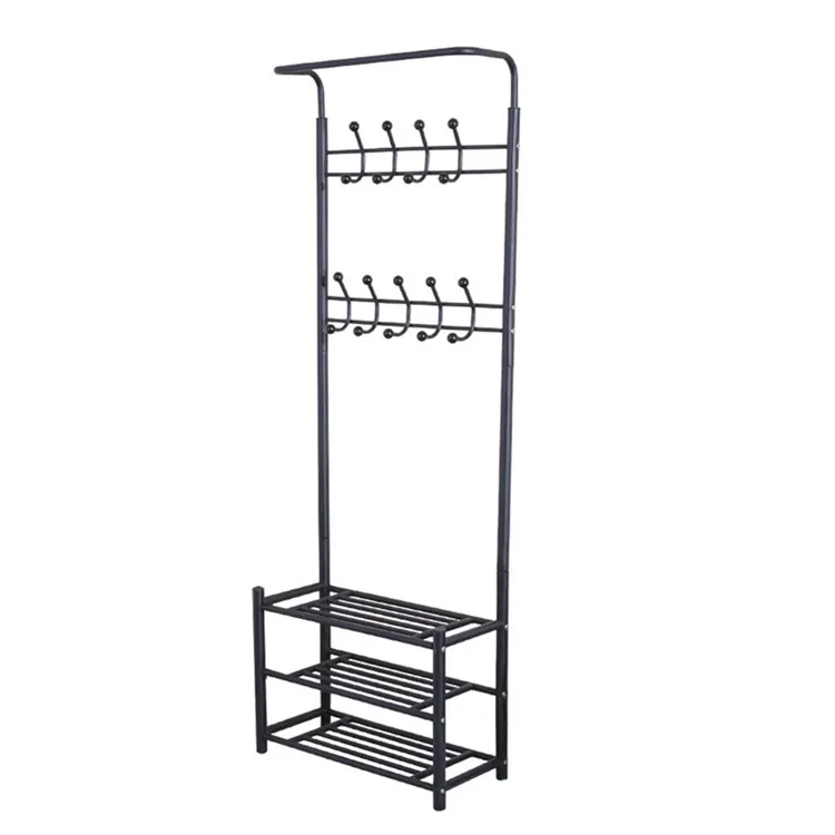 
3 Tier Chrome Wire Shoe Coat Rack With Metal Frame Rack 