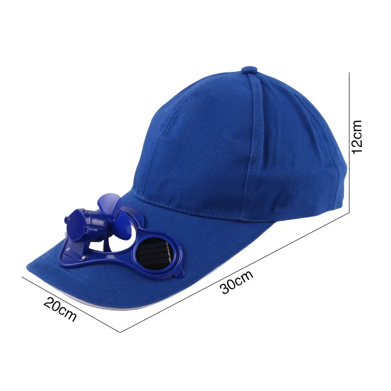 Good quality solar fan cap hat 6 panel baseball fan cap