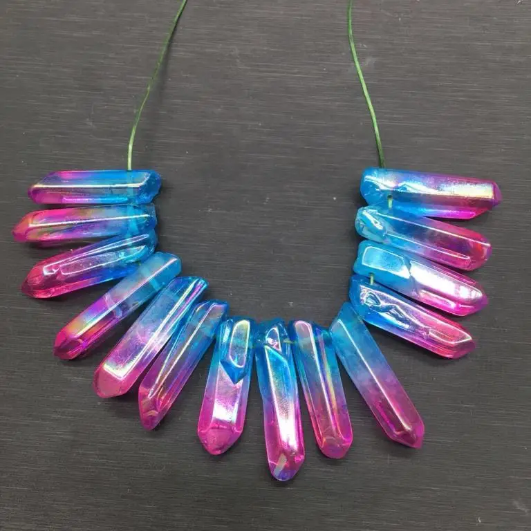 Natural High Quality Angel Aura Crystal Wand Blue Pink crystal points