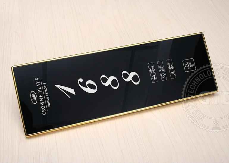 Big size luxury hotel LED touch electric doorplate, with function of DND, make up room, please wait, bell, german standards