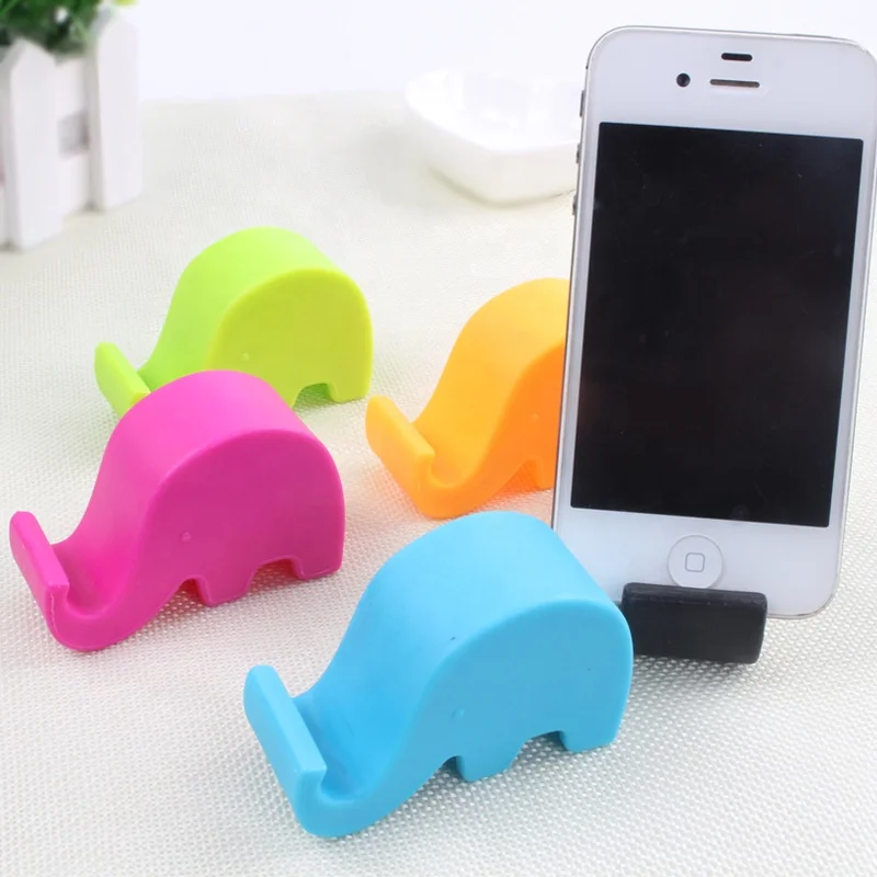 Cheap and Eco-friendly plastic phone holder cute elephant phone stand creative fixed Stent