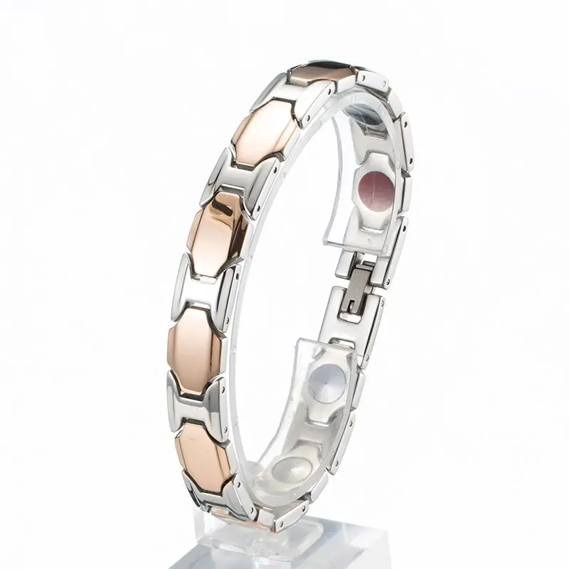 Factory Personalized Healthy Germanium Men Women Gold Plated Custom Stainless Steel Bracelet