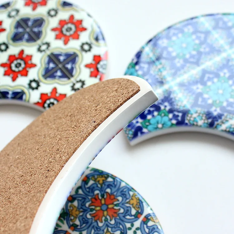 High Quantity Novel Custom Sublimation Drink Ceramic Coaster ,Stylish Drink Spills Ceramic Coasters Coaster With Coating