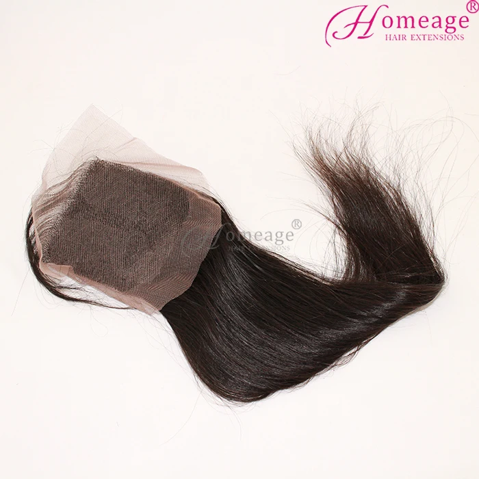 
Homeage wholesale unprocessed human hair 4x4 peruvian hair lace closures 