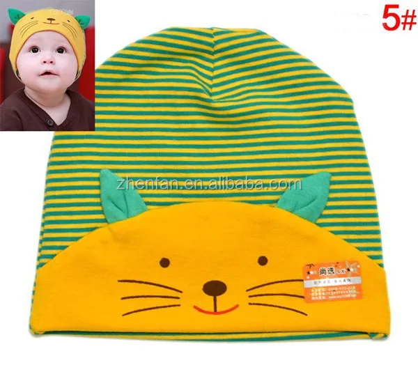 cute cartoon cat 100%cotton baby children hat