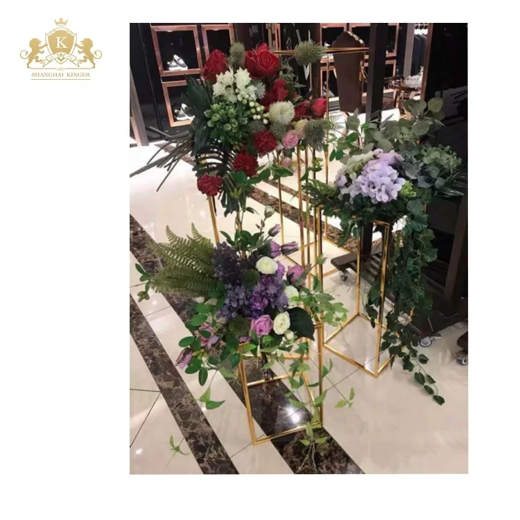 Wedding gold metal centerpieces flower stand for decoration