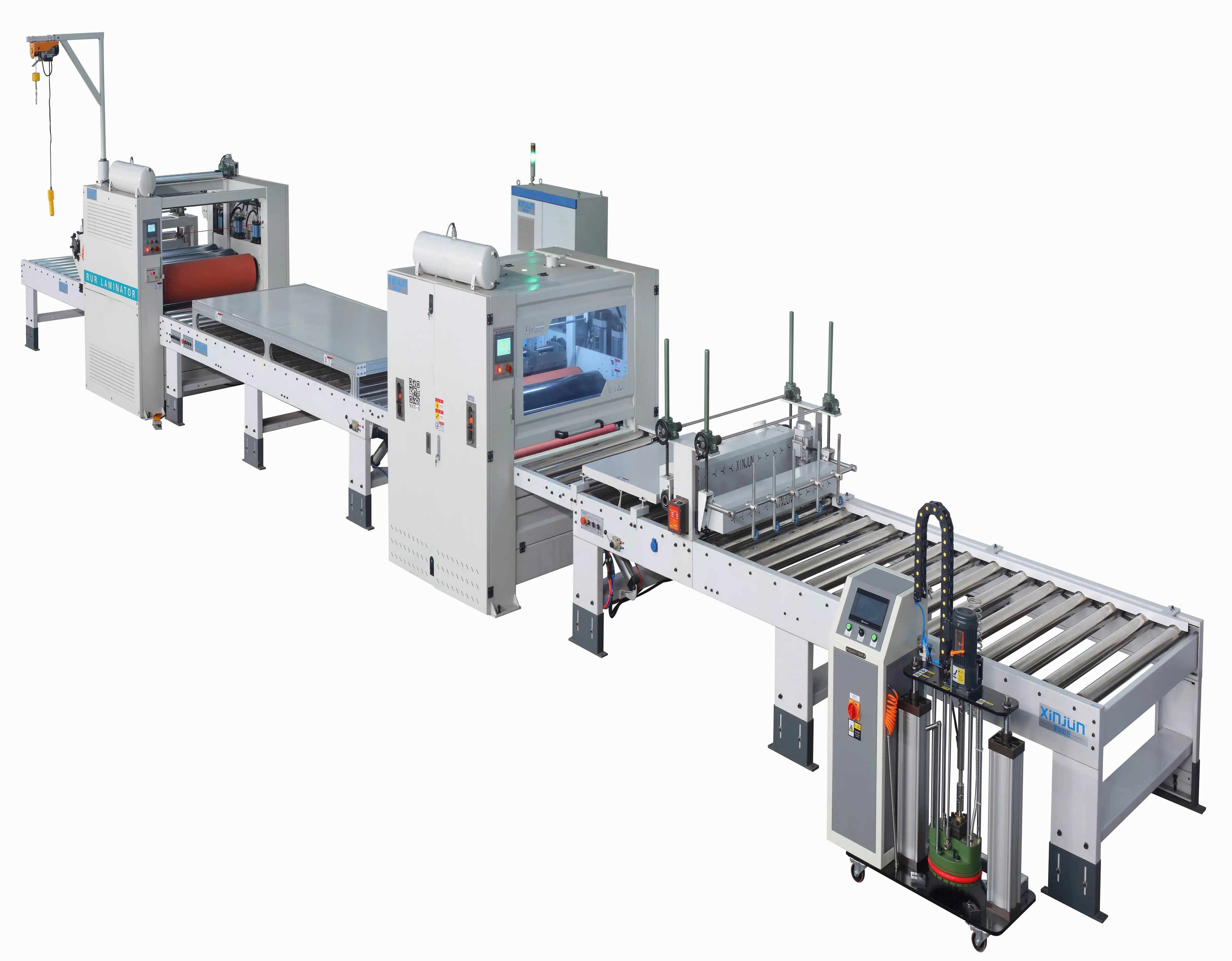 Automatically PUR hot melt glue woodworking panel furniture PUR lamination  line
