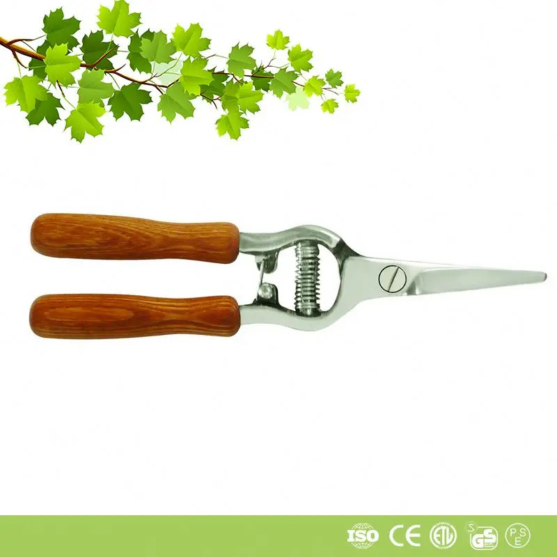 Высококачественные ножницы для винограда с деревянной ручкой, обрезные ножницы