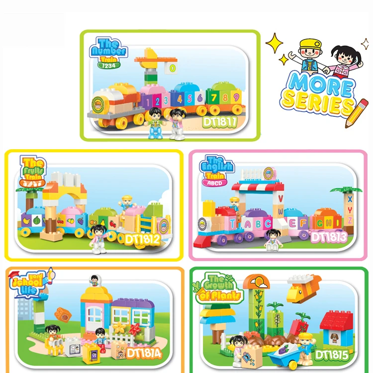 
Baby Toy Train Building Blocks Large Size Construction Plastic Block Toys 