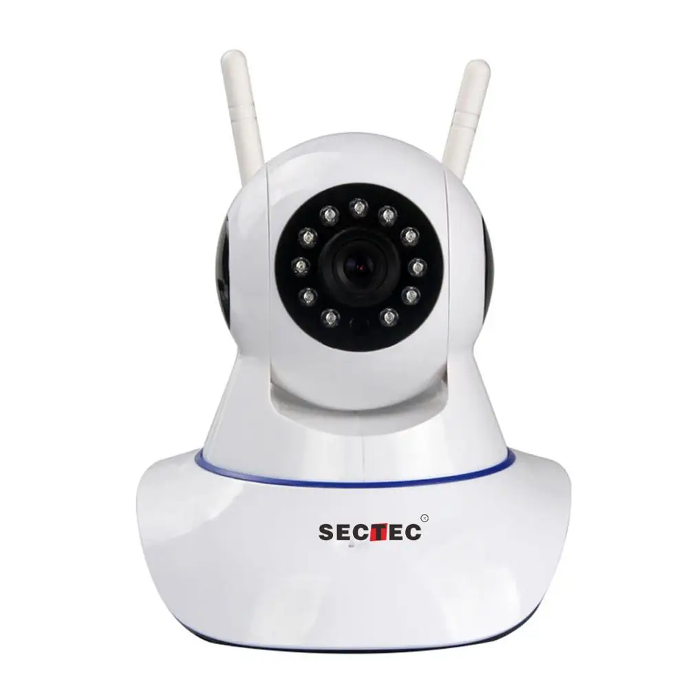 Sectec HD Smart Home Wireless 1MP IP Wifi Camera Surveillance Alarm push Motion detection Indoor Two Wifi cables CCTV IP Camara