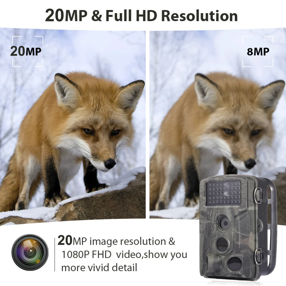 20MP 1080P Hunting Trail Camera Photo Trap Infrared Hunting Cameras HC-802A Wildlife Wireless Surveillance Tracking Cameras