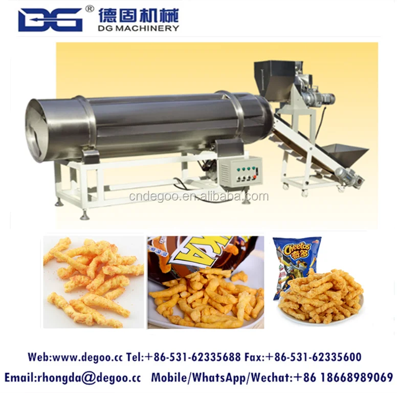 
China full automatic cheetos food making machine fried nik naks cheetos kurkure machine manufacturing 